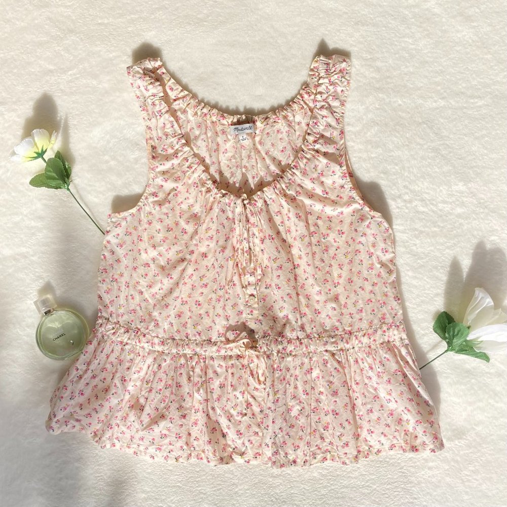 Madewell Shirred Drawstring Tank Top